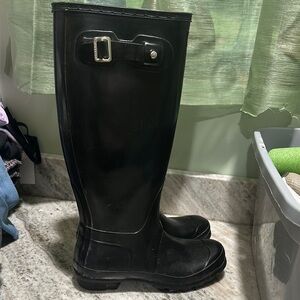 Black Tall Hunter Rain Boots